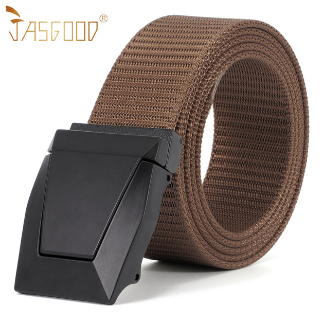 JASGOOD Canvas Web D Ring Belt Khaki Buckle Military Style for Men