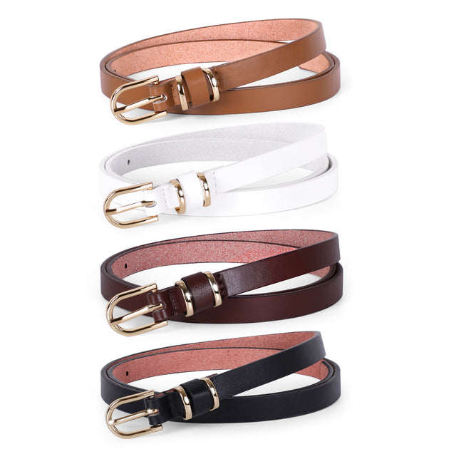JASGOOD Women Skinny Leather Belts,Thin Dress Waist Belt for Jeans with Pin  Buckle : : Clothing, Shoes & Accessories