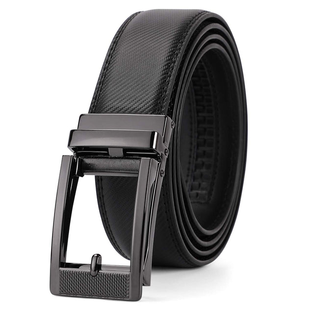 Gallery Seven Mens Leather Ratchet Belt - Adjustable Click Belt for Men - Black