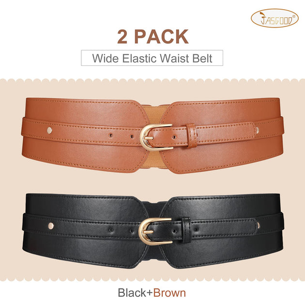 SUOSDEY Women Leather Belts Fashion Soft Faux Leather Jeans Belts with O-Ring Buckle