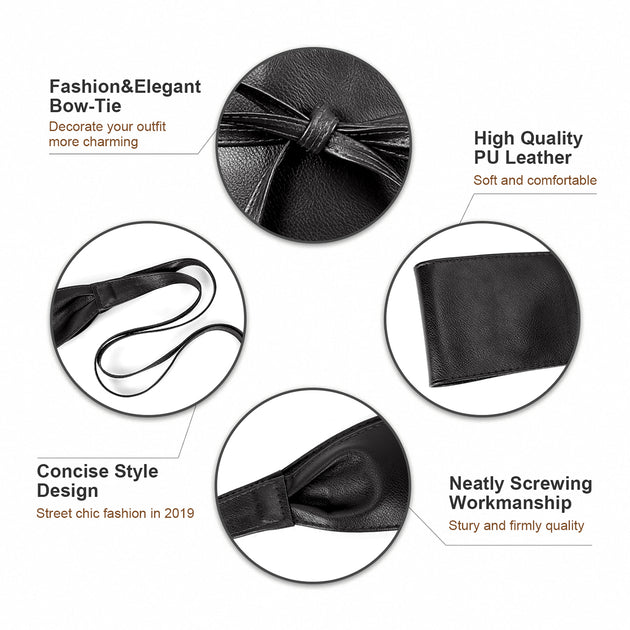 JASGOOD Women Fashion Leather Obi Belt- Plus Size Black Wide Fashion Wrap Waist  Belt for Ladies,Black,Fit Waist Size 26-31 Inch at  Women's Clothing  store