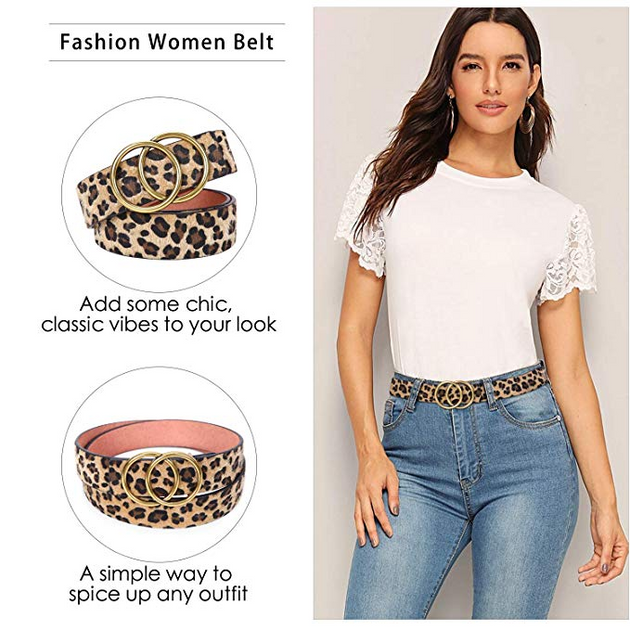 Plus Size Double O Ring Belt for Women Leather Belt,Ladies PU