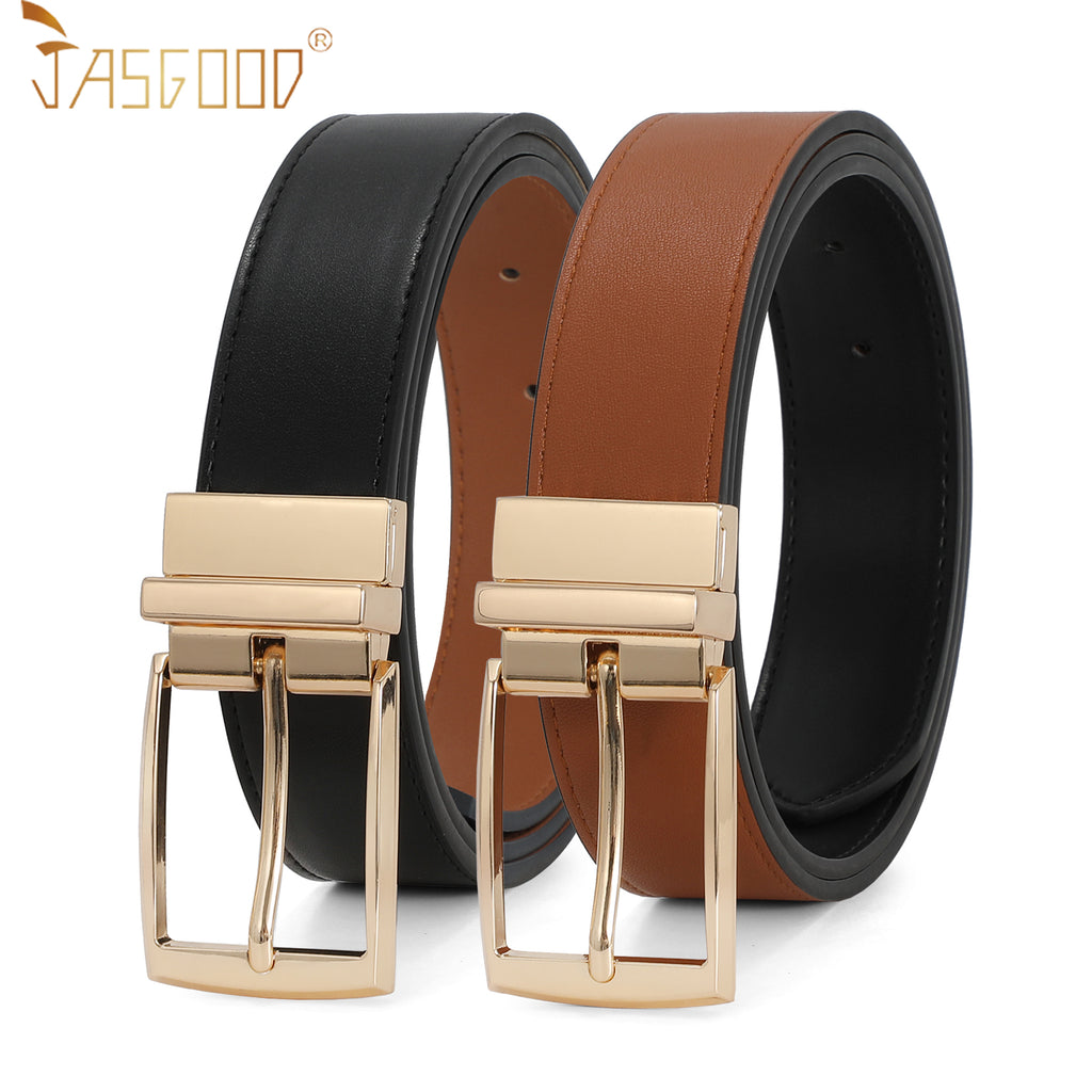 JASGOOD 2Packs Belts for Women Stretch Waist Belt Wide Chain Elastic Belt  for Dress