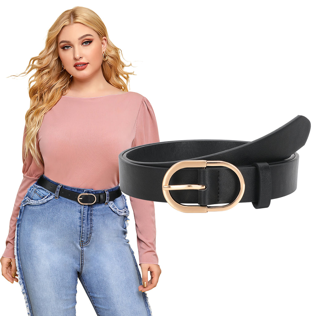 JASGOOD Leather Elastic Wide Belt for Women Ladies Dress Stretch