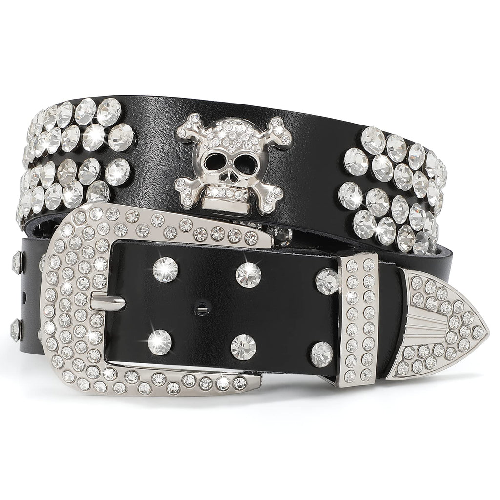 Luxury Strap Belts Men Women Skull Rhinestones Belt Diamond Studded Belt