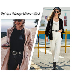 Western Belts for Women Vintage Western Design Ladies Cowgirl Waist Belt for Pants Jeans Dresses