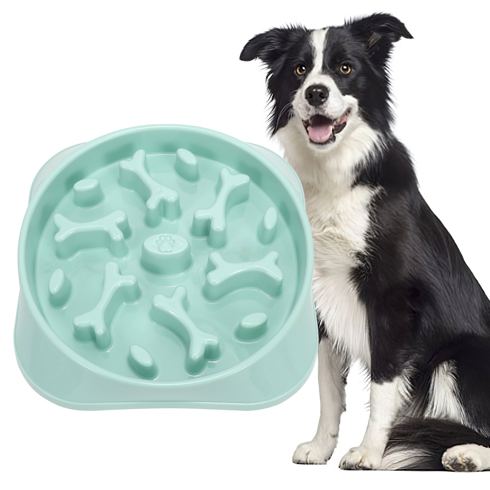 JASGOOD Slow Feeder Dogs Bowl for Large Dogs,Anti-Gulping Pet