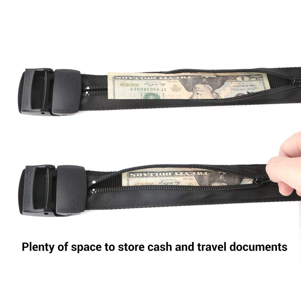  Travel Security Money Belt with Hidden Money Pocket - Cashsafe  Anti-Theft Wallet Unisex Nickel free Nylon Belt by JASGOOD: Clothing, Shoes  & Jewelry