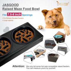 JASGOOD Large Slow Feeder Dog Bowl Slow Eating Bowl Slow Feeding Non-Slip  Puzzle Bowl Dog Feeder Bowl Anti-Choking Dog Bowl, A-Black, Large