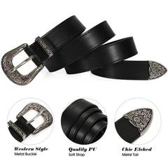 Western Belts for Women Vintage Western Design Ladies Cowgirl Waist Belt for Pants Jeans Dresses