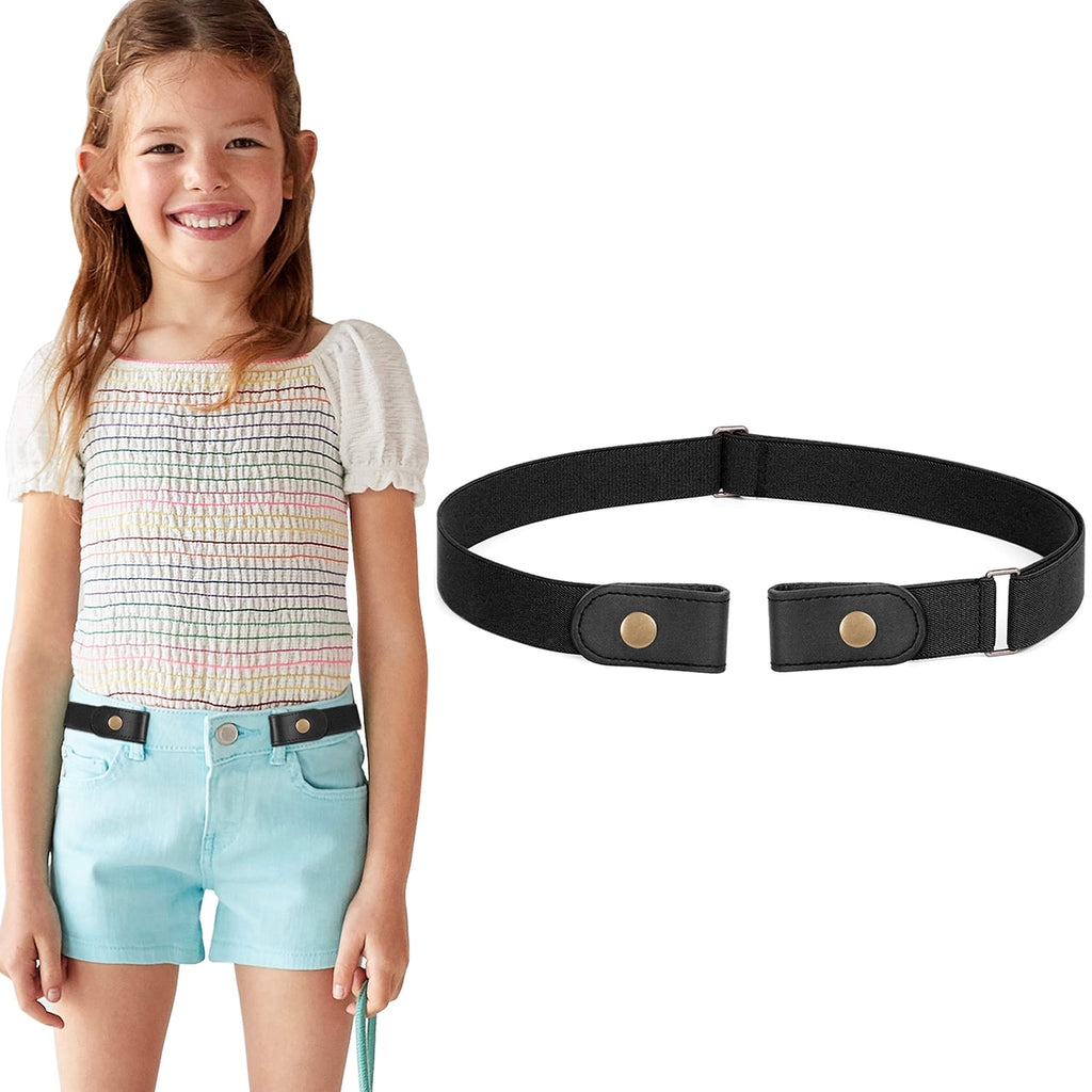 2 Pack Kids No Buckle Stretch Belts For Girls Boys 2 Loop Elastic