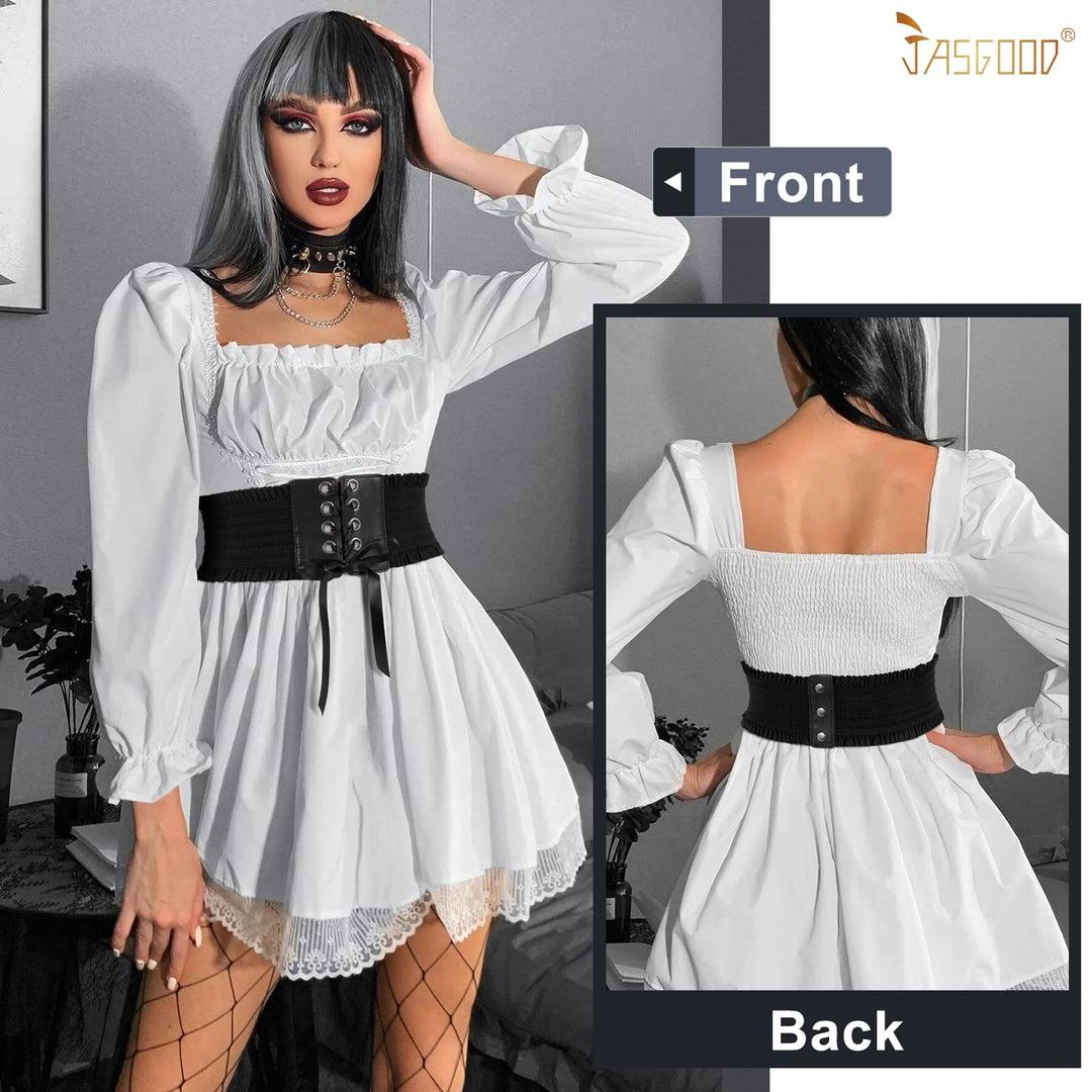 JASGOOD Women Wide Elastic Lace up Waist Belt Tied Costume Corset Wais JASGOOD OFFICIAL