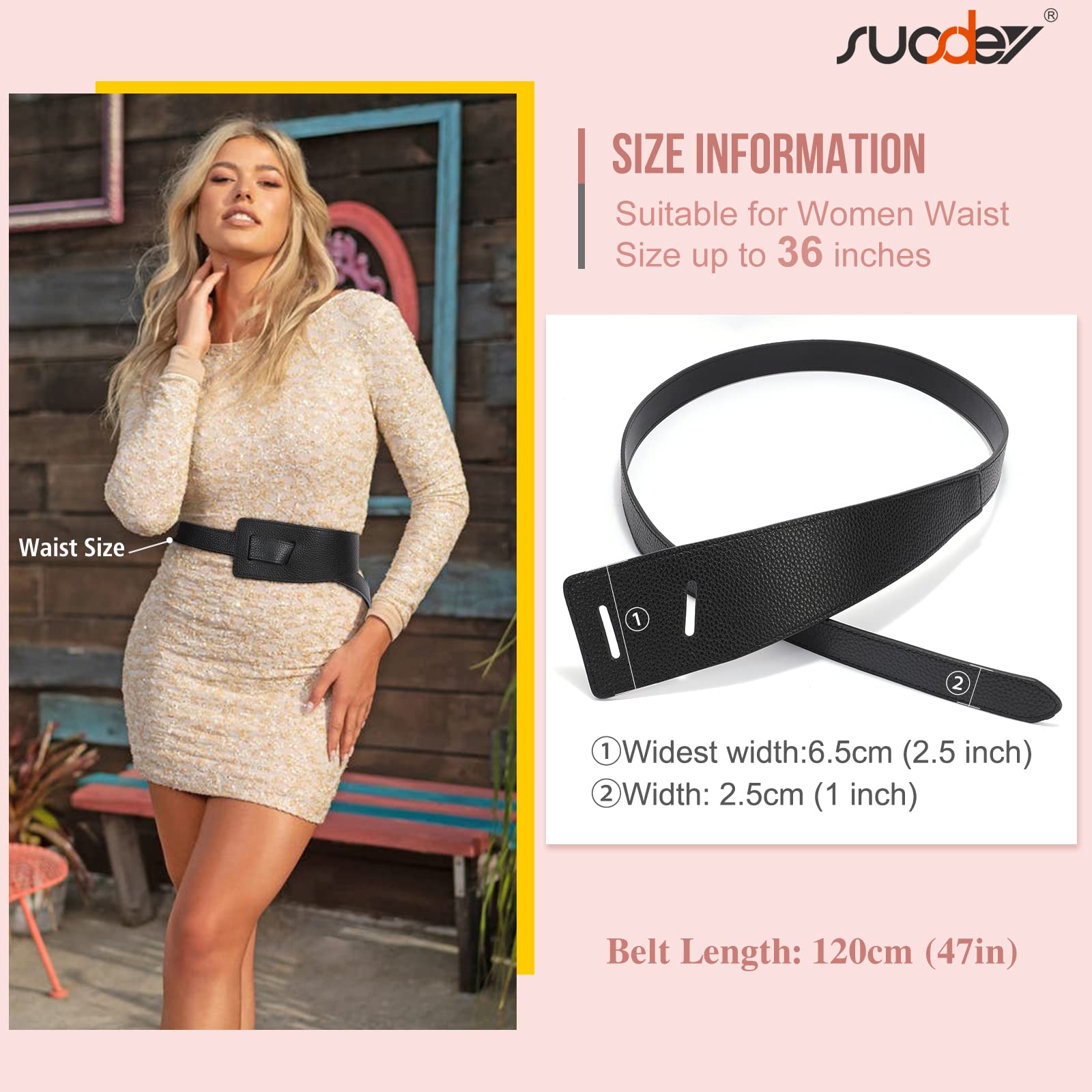 SUOSDEY Women's Fashion Soft Leather Belt