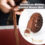 Set of 4 JASGOOD Women Skinny Braided Leather Belts Thin Belt for Ladies  Dresses Pants
