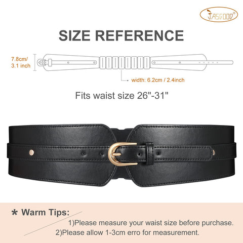 One Size Women's Wide Vintage Brown Belt With Elastic Black