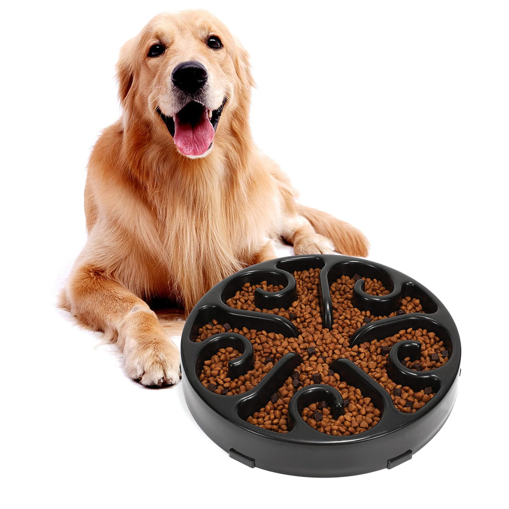 Large Slow Feeder Dog Bowl, Fun Maze Slow Eating Dog Bowls Anti Gulping  Bloat Stop Healthy Slow Food Bowl for Large Dogs Black